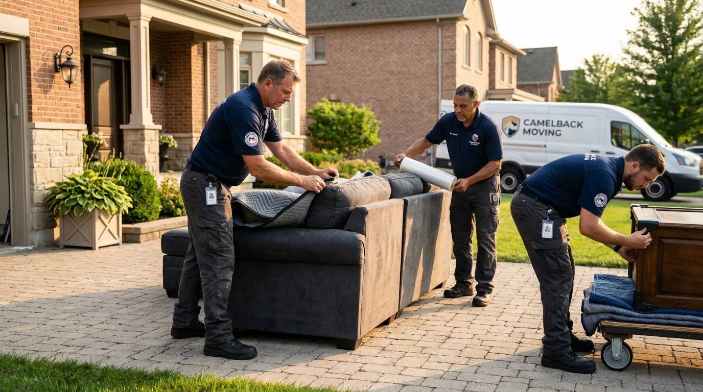 Large estate moving crew wrapping furniture in Quitman, TX